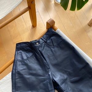 Vintage leather high waisted wide leg pants